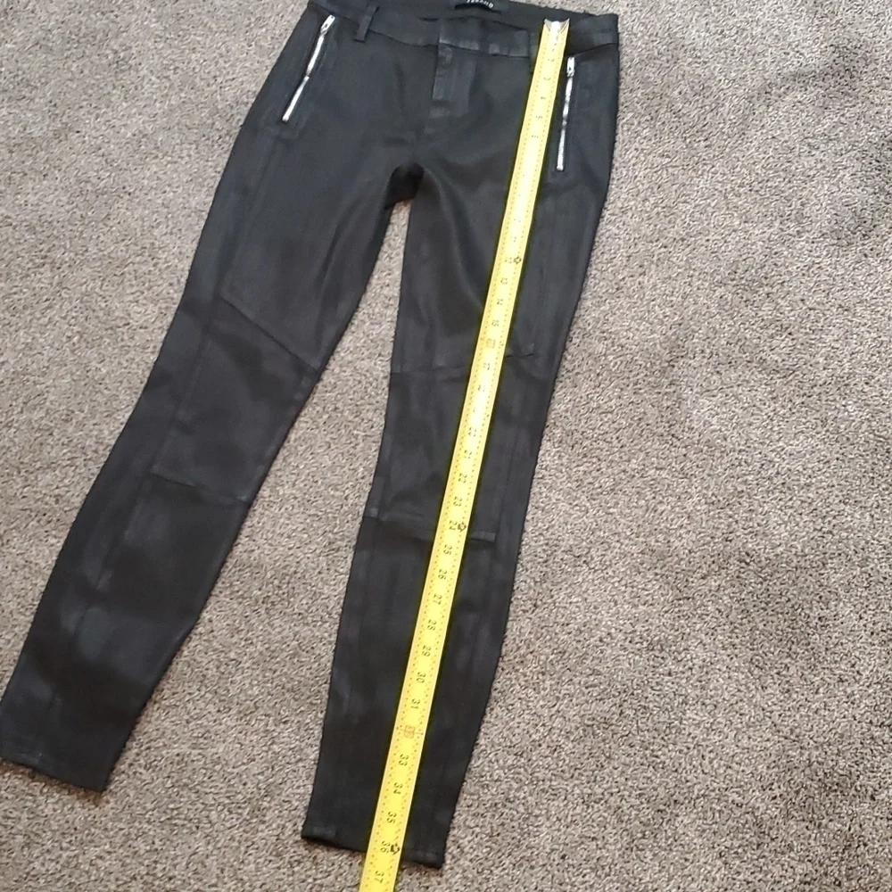 J Brand Womens Moto Skinny in Coated Black Jeans sz 29